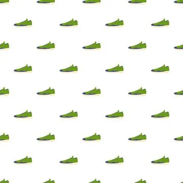 Green sneakers creating repeating endless graphic pattern Stock Illustration