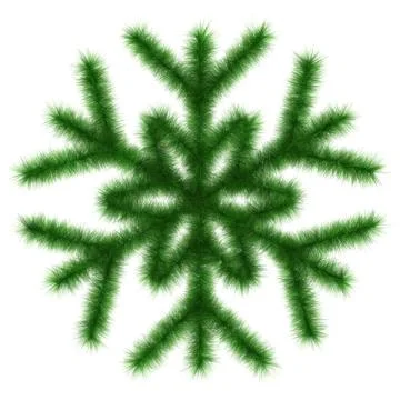 Green snowflake 3d. Stock Illustration