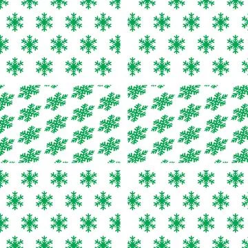Green Snowflake Pattern On White Background Stock Illustration