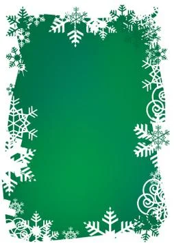 Green snowflakes background Stock Illustration