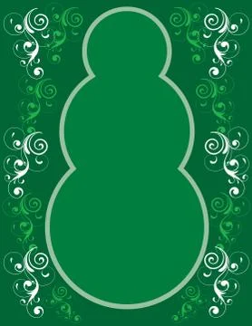 Green Snowman Border 스톡 일러스트