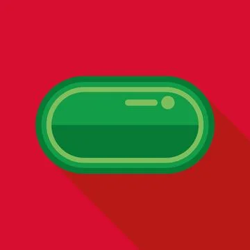 Green soap bar on red background flat design Stock Illustration