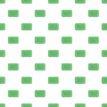 Green soap bar seamless repeating pattern background Stock Illustration