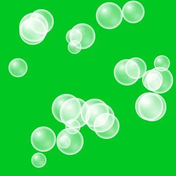 Green Soap Bubbles on Vibrant Background Иллюстрация