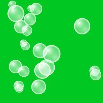 Green Soap Bubbles on Vibrant Green Background 스톡 일러스트