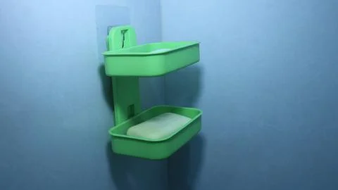 Green soap dish attached Stock Photos