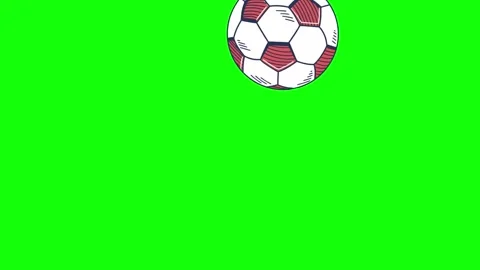 Green Soccer and Ball and Screen on Green Screen Background Horizontal 16:9 Stock Footage 339333653