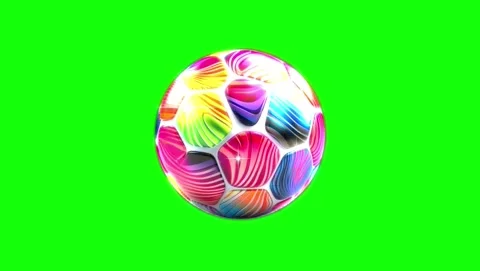 Green Soccer and Ball and Screen on Green Screen Background Horizontal 16:9 Video stock 339348341