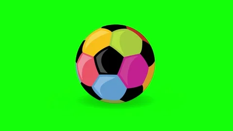 Green Soccer Ball Horizontal 16:9 Green Screen Stock Footage 340460562