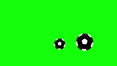 Green Soccer Ball Horizontal 16:9 Green Screen Video stock 340460877