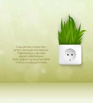 Green socket with grass. Stock Illustration