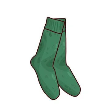 Green socks illustration Stock Illustration
