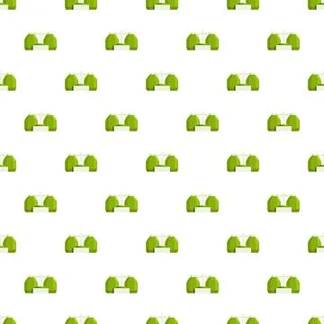 Green sofa cartoon pattern on white background Stock Illustration