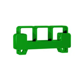 Green Sofa icon isolated on transparent background. 스톡 일러스트