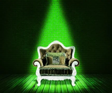 Green sofa interior background 스톡 일러스트