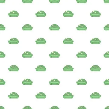 Green sofa repeating pattern on white background Illustrazione stock