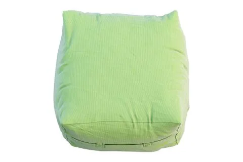 Green soft fabric padded stool. 3d render Stock Illustration