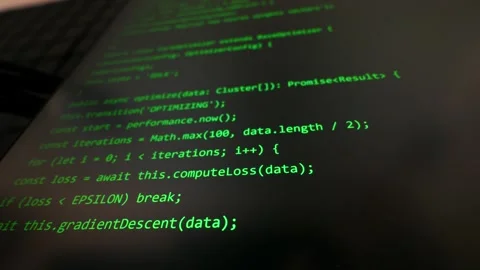 Green Software Code Lines Generating on Screen Via Artificial Intelligence Stock Footage 334726701