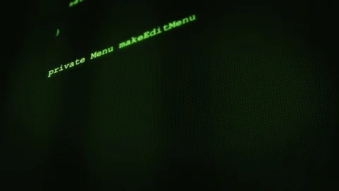 Green Software code typing out on screen V1 Stock Footage 101078514
