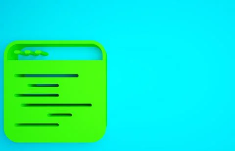 Green Software, web developer programming code icon isolated on blue backgrou Illustrazione stock