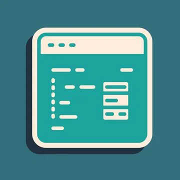 Green Software, web developer programming code icon isolated on green background 스톡 일러스트
