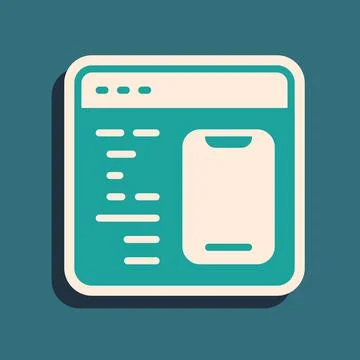 Green Software, web developer programming code icon isolated on green background Stock Illustration