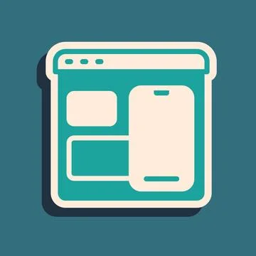 Green Software, web developer programming code icon isolated on green backg.. Stock Illustration