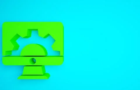 Green Software, web development, programming concept icon isolated on blue ba Stock Illustration