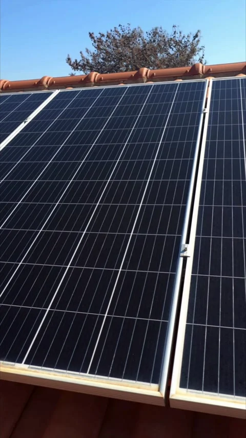 Green Solar Panels in spring Stock Footage 330907863