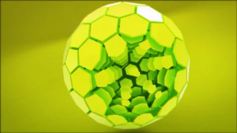Green Solid Tech Sphere Unfolding Stock Footage 244465286