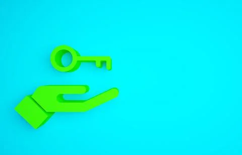 Green Solution to the problem in psychology icon isolated on blue background. Stock Illustration