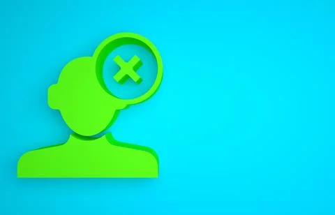 Green Solution to the problem in psychology icon isolated on blue background Stockillustratie