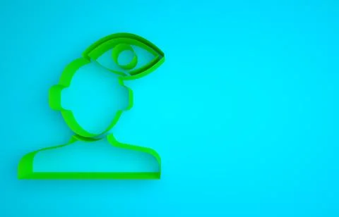 Green Solution to the problem in psychology icon isolated on blue background Illustrazione stock