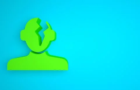 Green Solution to the problem in psychology icon isolated on blue background Illustrazione stock