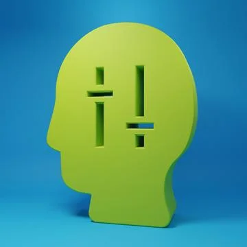 Green Solution to the problem in psychology icon isolated on blue backgroun.. Stock Illustration