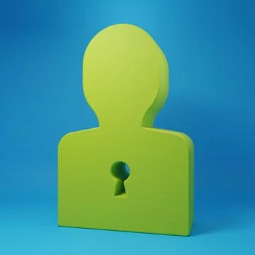 Green Solution to the problem in psychology icon isolated on blue backgroun.. Illustrazione stock