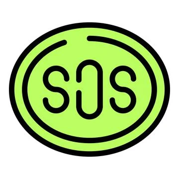 Green sos button showing emergency alert signal Stock Illustration