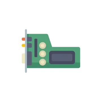 Green sound card component for computer motherboard Stock Illustration