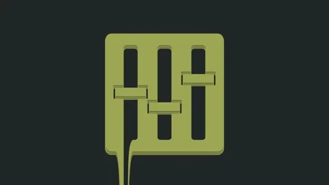 Green Sound mixer controller icon isolated on black background. Dj equipment Stock Footage 235423798