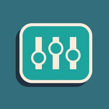 Green Sound mixer controller icon isolated on green background. Dj equipmen.. Stock Illustration