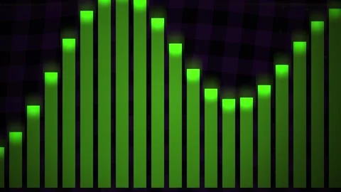 Green sound wave bars on black. Stock Footage 340034532