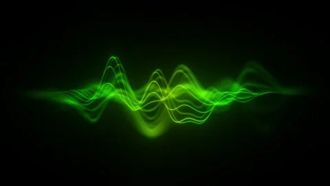 Green Sound Waves Frequency. Audio Waveform Graph LED Neon Futuristic in Se.. Stock Footage 317462288