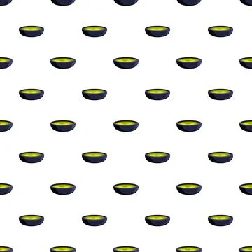 Green soup bowls repeating pattern seamless background Illustrazione stock