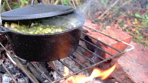 Green Soup in Cauldron Stock Footage 161959423