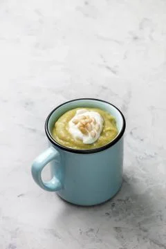 Green soup puree Stock Photos