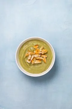 Green soup puree Stock Photos