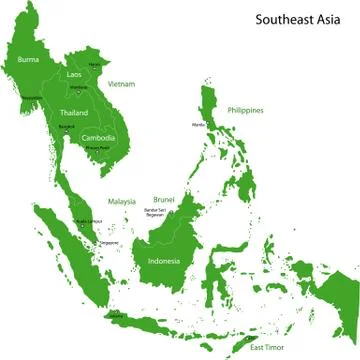 Green Southeastern Asia Stock Illustration