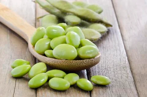 Green soybeans Stock Photos