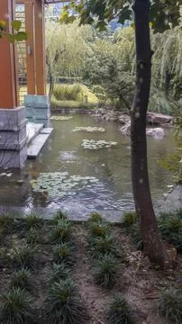 Green space design of the beautiful DoubleTree by Hilton Hotel in Shanghai Stock Photos