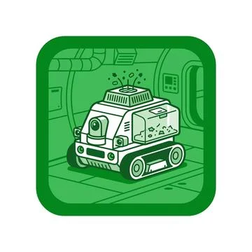 Green space exploration planetary rover gathering lunar dust samples inside.. Stock Illustration